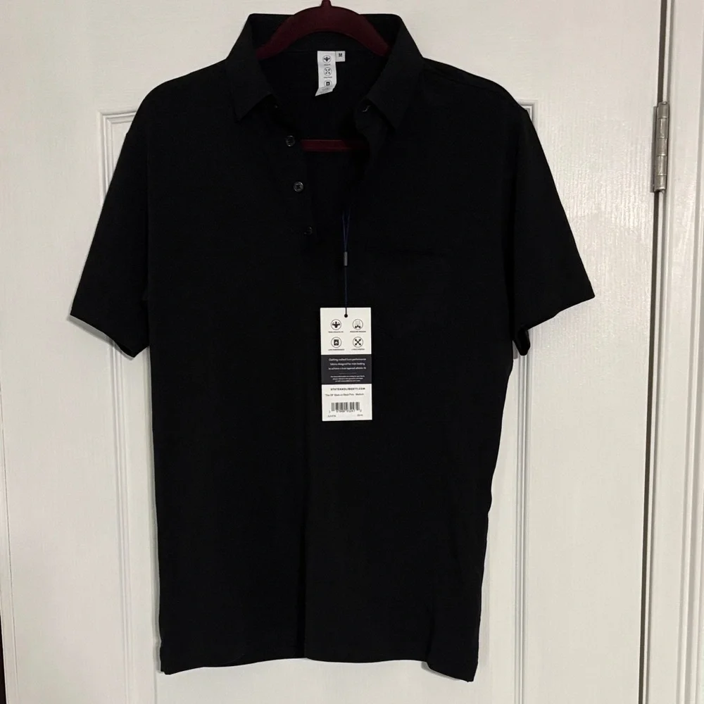 NWT State & Liberty “The Ott” Black Polo - Picture 1 of 5